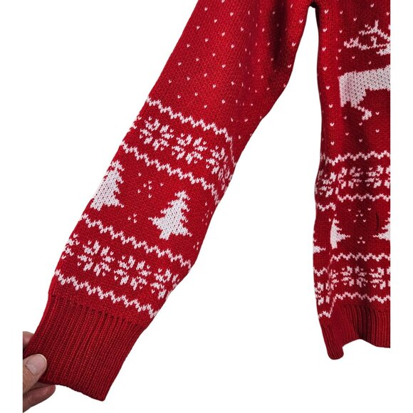 Alyweatry Womens Christmas Cardigan Sweater Red V-Neck Button Down Knit Festive - Picture 9 of 11